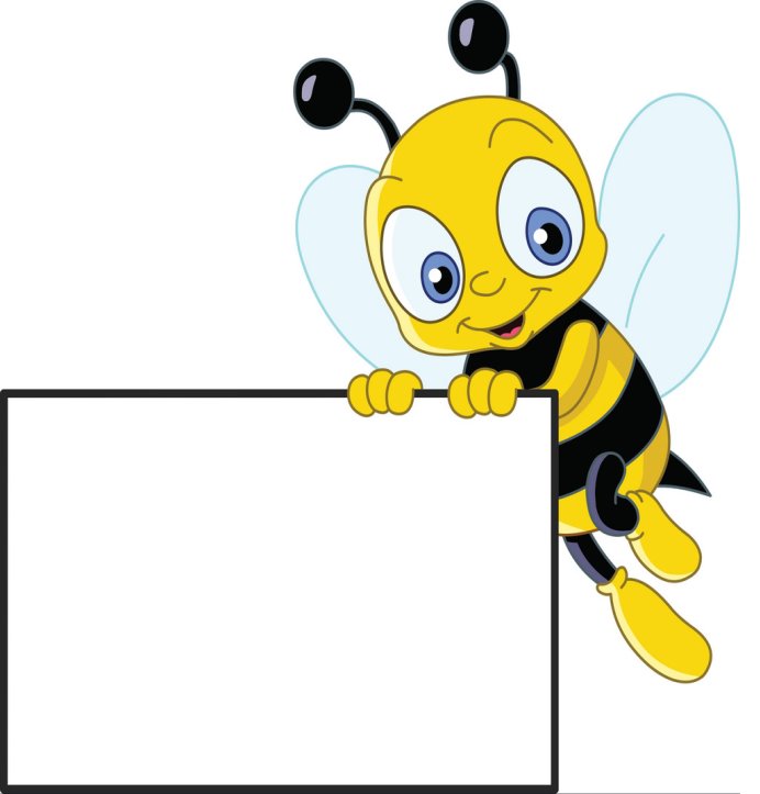 Cute bee with sign Royalty Free Vector Image - VectorStock